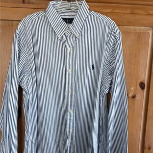 Ralph Lauren Navy and White Striped Shirt